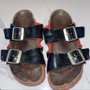 Birkenstock patent leather sandal